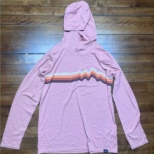 Patagonia Pink Hooded Long Sleeve Running Shirt with Hood